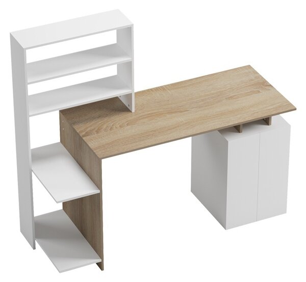 Работно бюро с библиотека Meza Pako World Sonoma 146,3x55x128,8 см