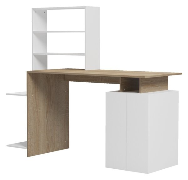 Работно бюро с библиотека Meza Pako World Sonoma 146,3x55x128,8 см