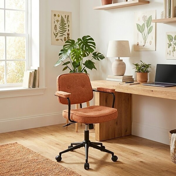 Scaun birou, Leberta R300, Teracota, 64x63.5x86 cm