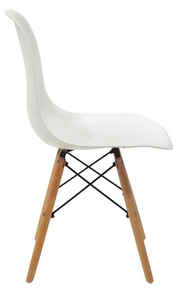 Set masa si scaune dining, 5 buc, Julita Antoro, Alb, 100x100x75 cm