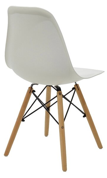 Set masa si scaune dining, 5 buc, Julita Antoro, Alb, 100x100x75 cm
