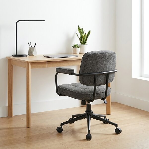 Scaun birou, Leberta, Antracit, 64x63.5x86 cm
