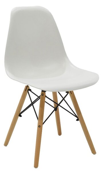 Set masa si scaune dining, 5 buc, Julita Antoro, Alb, 100x100x75 cm