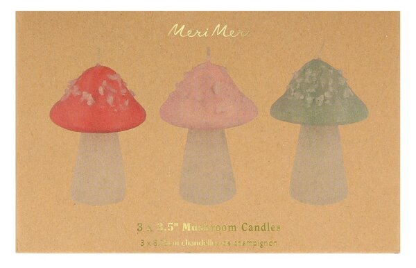 Свещи в комплект 3 бр. Mushroom – Meri Meri