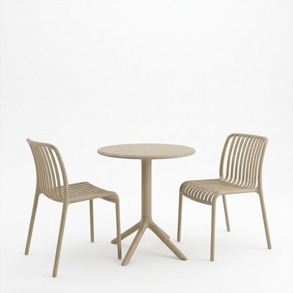 Комплект мебели за трапезария от 3 части Mercon Zoi, Cappuccino, 60x60x75 см