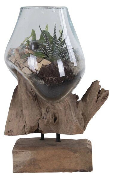 Декоративна ваза с релефни орнаменти „Waterdrop“, в естествен цвят, 15x18x25 см
