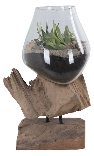 Декоративна ваза с релефни орнаменти „Waterdrop“, в естествен цвят, 15x18x25 см