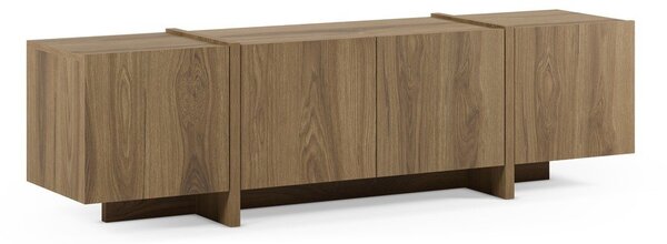 Маса за телевизор от декор от дъб в естествен цвят 180x55x35 cm Volia – Marckeric
