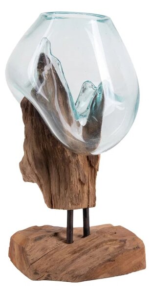 Декоративна ваза с релефни орнаменти „Waterdrop“, в естествен цвят, 15x18x25 см