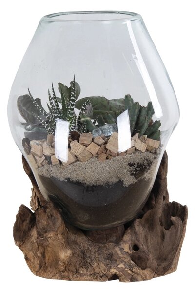 Декоративна ваза с релефни орнаменти „Waterdrop“, в естествен цвят, 20x18x20 см