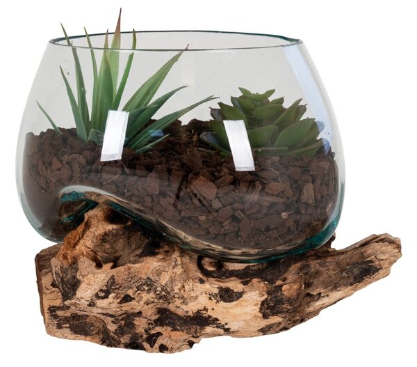Ваза от стопено стъкло „San Marino Waterdrop“, в цвят „Natural“, 15x15x15 см