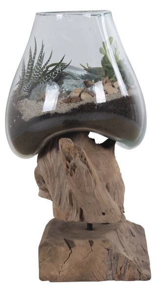 Декоративна ваза с релефни орнаменти „Waterdrop“, в естествен цвят, 15x18x25 см