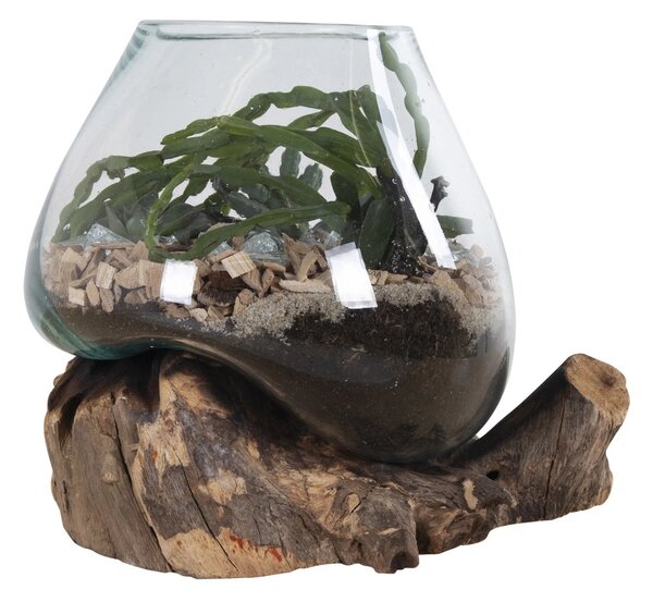 Декоративна ваза с релефни орнаменти „Waterdrop“, в естествен цвят, 20x18x20 см