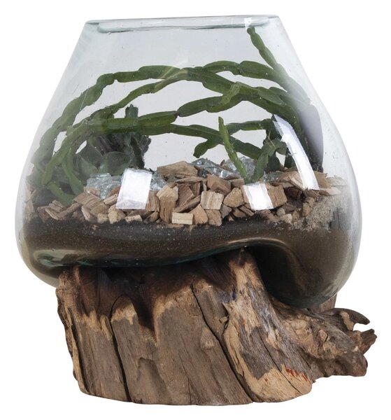Декоративна ваза с релефни орнаменти „Waterdrop“, в естествен цвят, 20x18x20 см