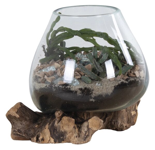 Декоративна ваза с релефни орнаменти „Waterdrop“, в естествен цвят, 20x18x20 см