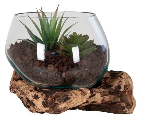 Ваза от стопено стъкло „San Marino Waterdrop“, в цвят „Natural“, 15x15x15 см