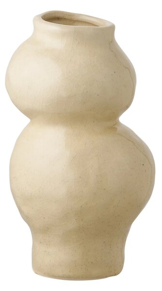 Декоративна ваза, бежова, 10,5 × 10,5 × 19,5 см