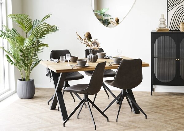 Set 5 piese Masa dining si scaune Toulon and Monaco, Maro, 140x56x95 cm