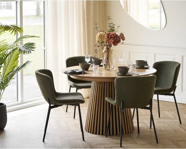 Set 5 piese Masa dining si scaune Osaka, Natural, 120x59x75 cm