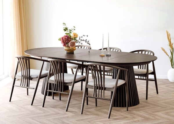 Set 7 piese Masa dining si scaune Osaka, Natural, 120x120x78 cm