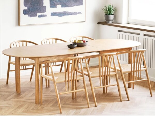Set 7 piese Masa dining si scaune Bundaberg, Natural, 300x78 cm