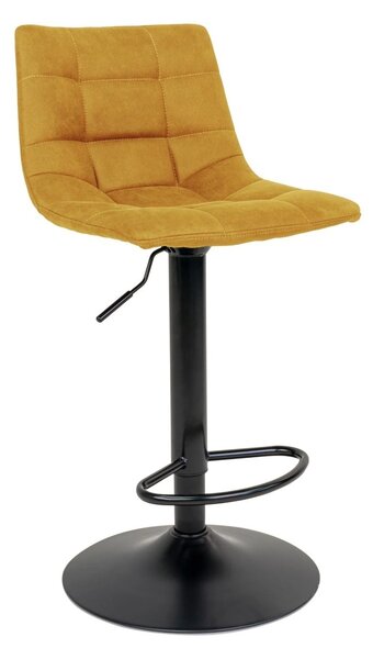Scaun de bar tapitat Middelfart, Galben mustar, 45x43x88/108 cm