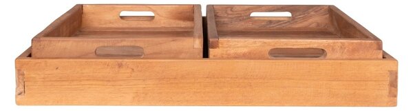 Set 3 piese Tavi decorative Faro, Teak, 39x29x5 cm