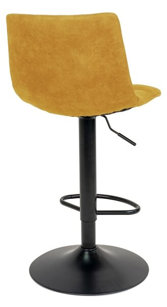 Scaun de bar tapitat Middelfart, Galben mustar, 45x43x88/108 cm