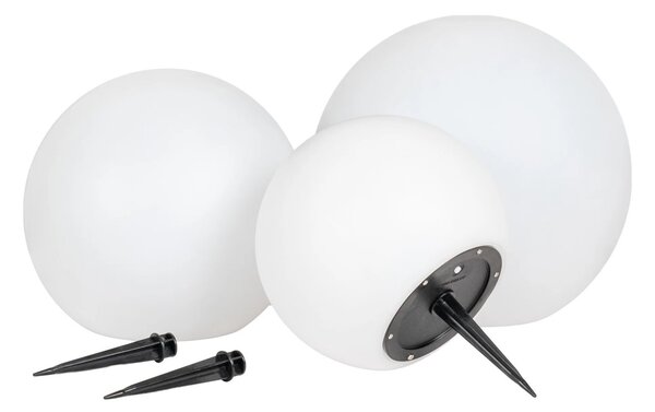 Set 3 piese Lampi LED solare si reincarcabile Lifton, Alb, 20x20x20 cm