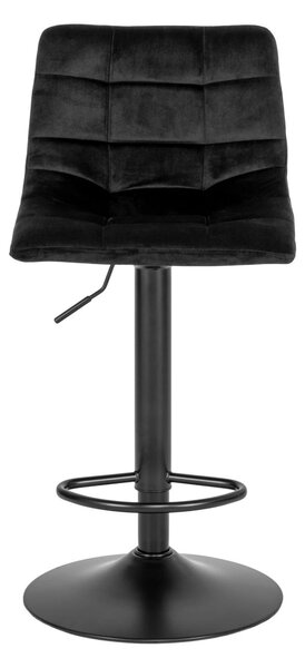 Scaun de bar tapitat Middelfart, Negru, 45x43x88/108 cm