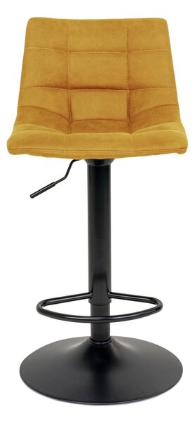 Scaun de bar tapitat Middelfart, Galben mustar, 45x43x88/108 cm
