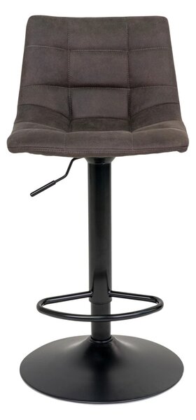 Scaun de bar tapitat Middelfart, Gri inchis, 45x43x88/108 cm
