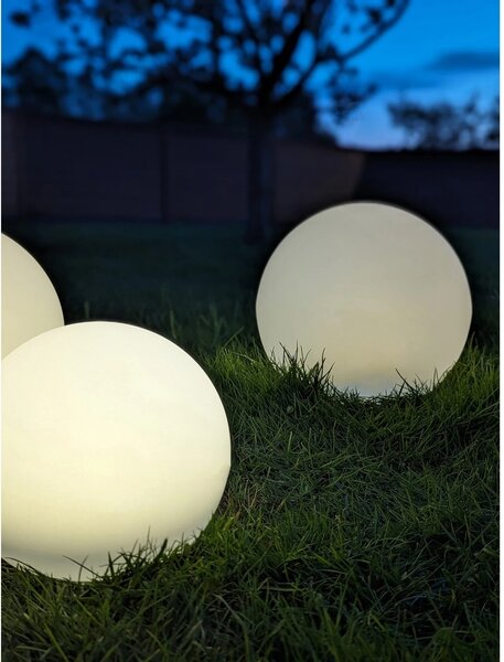 Set 3 piese Lampi LED solare si reincarcabile Lifton, Alb, 20x20x20 cm