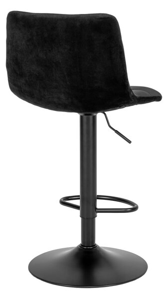 Scaun de bar tapitat Middelfart, Negru, 45x43x88/108 cm