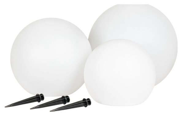 Set 3 piese Lampi LED solare si reincarcabile Lifton, Alb, 20x20x20 cm