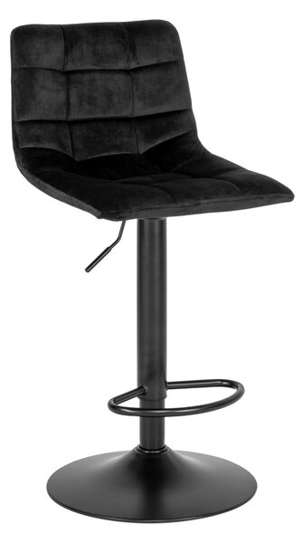 Scaun de bar tapitat Middelfart, Negru, 45x43x88/108 cm