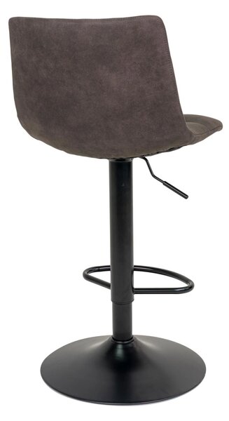 Scaun de bar tapitat Middelfart, Gri inchis, 45x43x88/108 cm