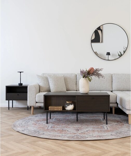 Oglinda de perete Madrid, Negru, 3x80x80 cm
