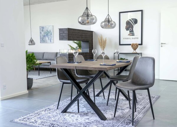 Masa dining Toulon, Gri, 140x95x75 cm