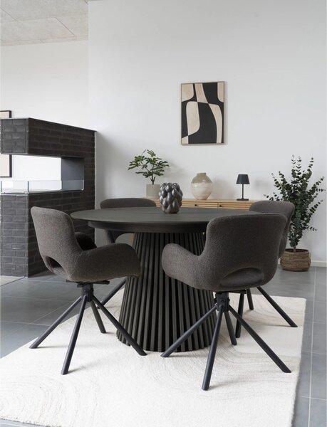 Masa dining Osaka, Negru, 140x140x75 cm