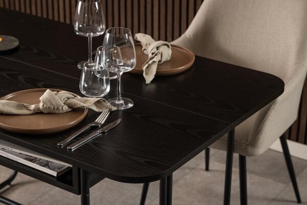 Masa dining Darlington, Negru, 77x80x140 cm
