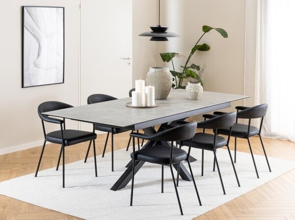 Masa dining Heaven, Gri, 76x240x100 cm