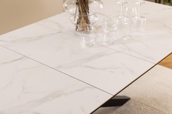 Masa dining Heaven, Alb, 76x240x100 cm