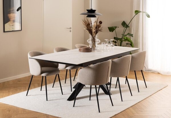 Masa dining Heaven, Alb, 76x240x100 cm