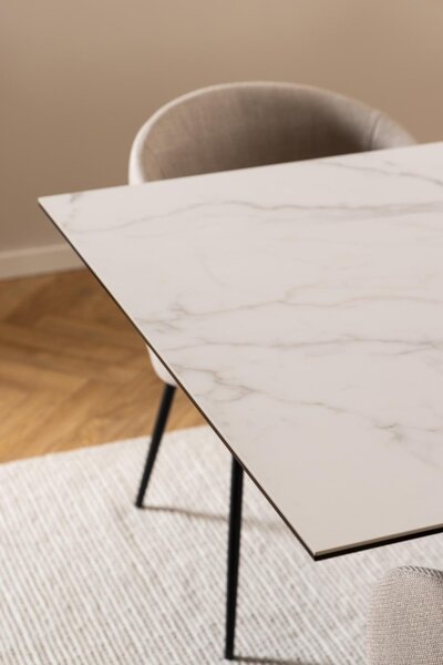 Masa dining Heaven, Alb, 76x240x100 cm