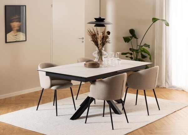 Masa dining Heaven, Alb, 76x240x100 cm