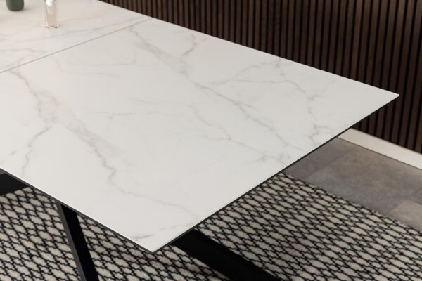 Masa dining Irwine, Alb, 76x240x100 cm