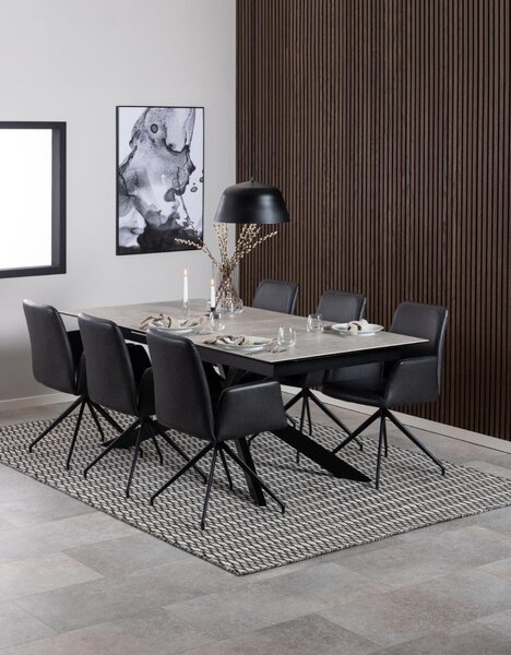Masa dining Irwine, Gri, 76x240x100 cm