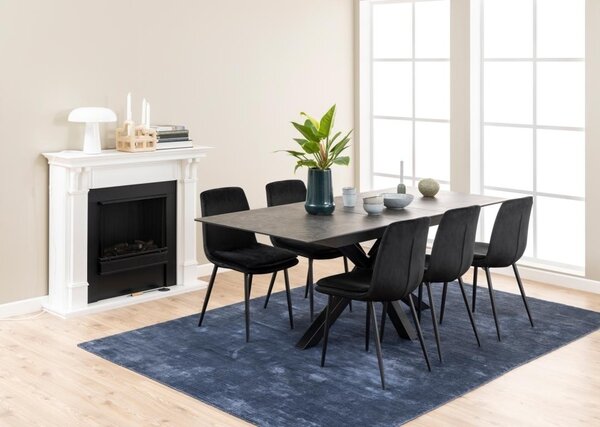 Masa dining Heaven, Negru, 76x210x90 cm