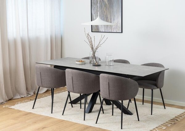 Masa dining Heaven, Gri, 76x210x90 cm